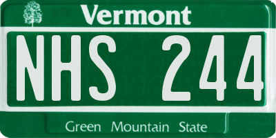 VT license plate NHS244