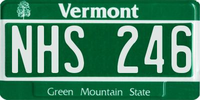 VT license plate NHS246