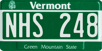 VT license plate NHS248