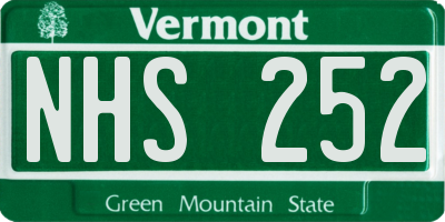 VT license plate NHS252