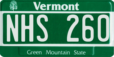 VT license plate NHS260