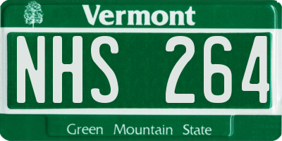 VT license plate NHS264