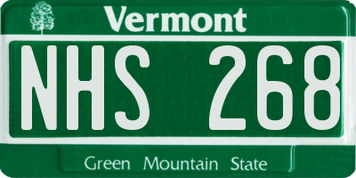 VT license plate NHS268