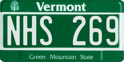 VT license plate NHS269