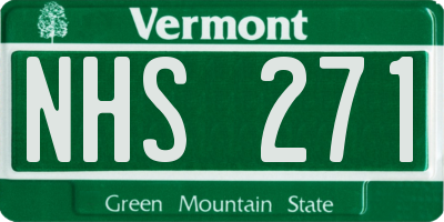 VT license plate NHS271