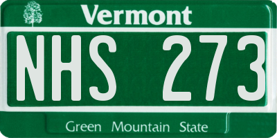 VT license plate NHS273