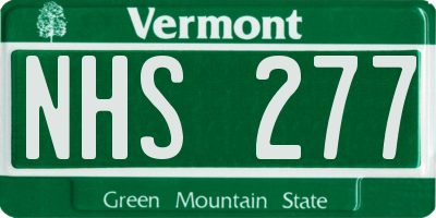 VT license plate NHS277