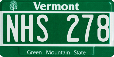 VT license plate NHS278
