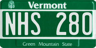 VT license plate NHS280