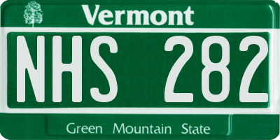 VT license plate NHS282