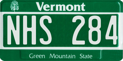 VT license plate NHS284