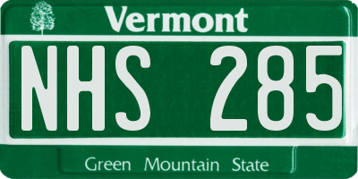 VT license plate NHS285