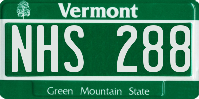 VT license plate NHS288