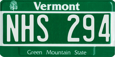 VT license plate NHS294