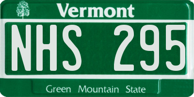 VT license plate NHS295