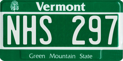 VT license plate NHS297