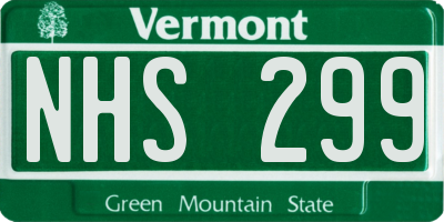 VT license plate NHS299
