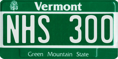 VT license plate NHS300