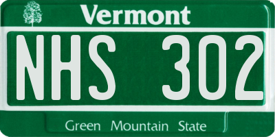 VT license plate NHS302