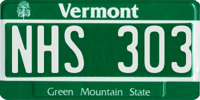 VT license plate NHS303