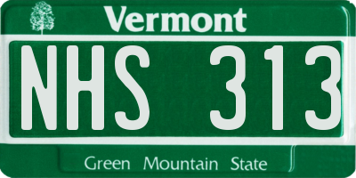 VT license plate NHS313