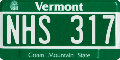 VT license plate NHS317