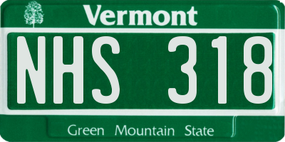 VT license plate NHS318