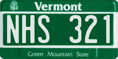 VT license plate NHS321