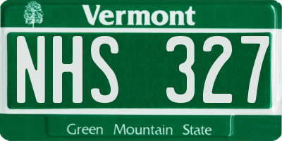 VT license plate NHS327