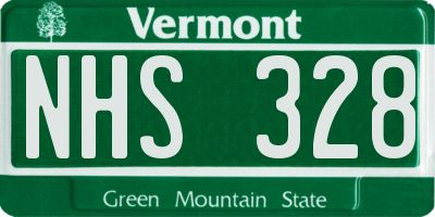 VT license plate NHS328