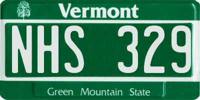 VT license plate NHS329