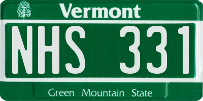 VT license plate NHS331