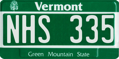 VT license plate NHS335