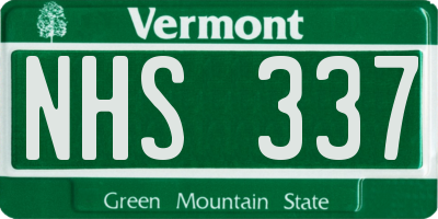 VT license plate NHS337