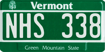 VT license plate NHS338