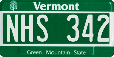 VT license plate NHS342