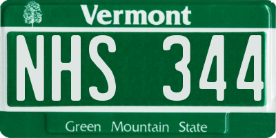 VT license plate NHS344