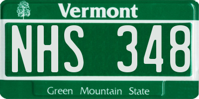 VT license plate NHS348