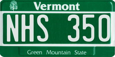 VT license plate NHS350