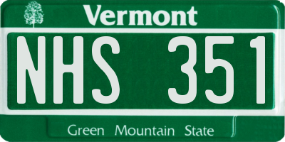 VT license plate NHS351