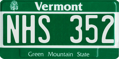 VT license plate NHS352
