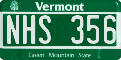 VT license plate NHS356