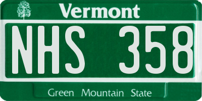 VT license plate NHS358
