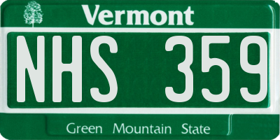 VT license plate NHS359