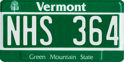 VT license plate NHS364