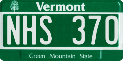 VT license plate NHS370