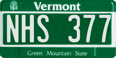 VT license plate NHS377