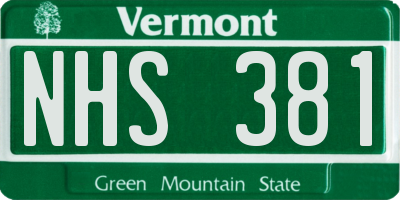 VT license plate NHS381