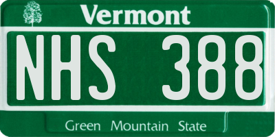 VT license plate NHS388