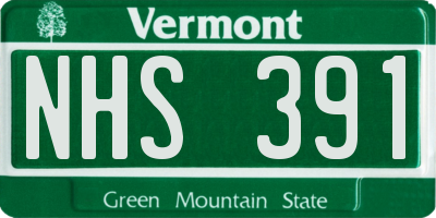 VT license plate NHS391